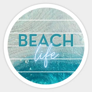 Beach Life - Teal & Pearl Acrylic Fluid Pour Sticker